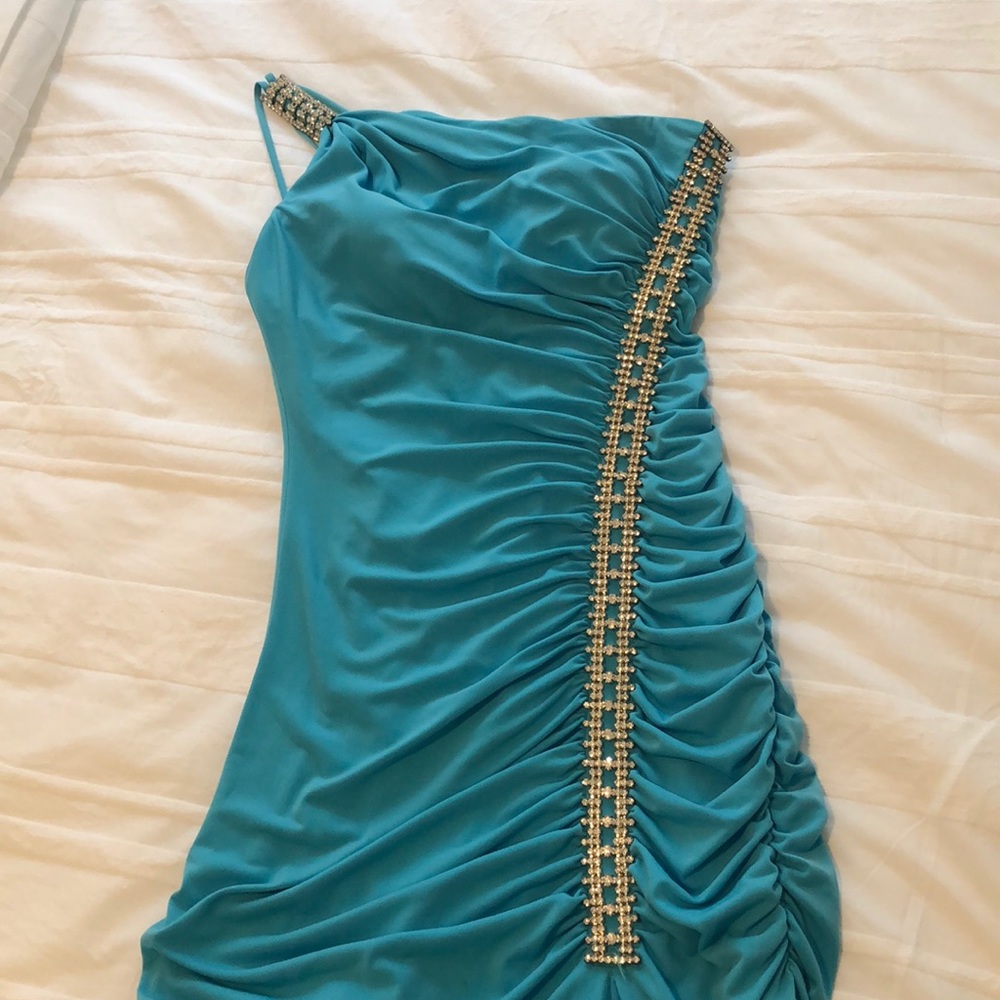 Mary.L Couture Blue Prom Dress Embellished